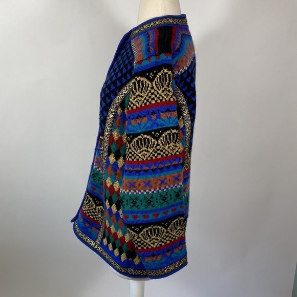 Vrikke Wool Metallic Nordic Cardigan XS #202 - Picture 7 of 13